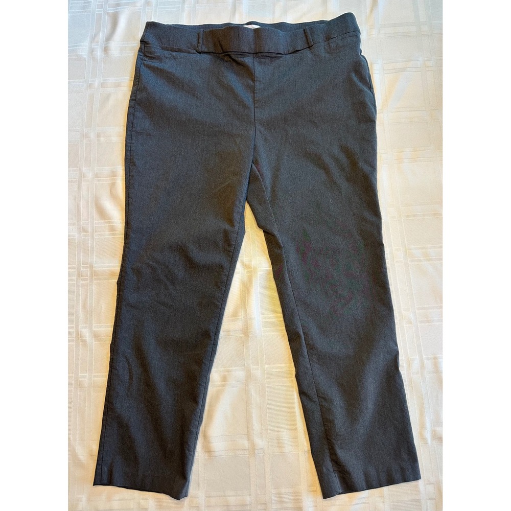 Liz Claiborne Pants Women 18W Short Gray Amy Pull On Dress Trousers Stretch Work